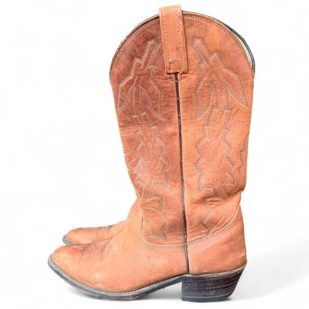 Dan Post Men’s 8.5D Brown Leather Cowboy Western Boots Leather Made USA